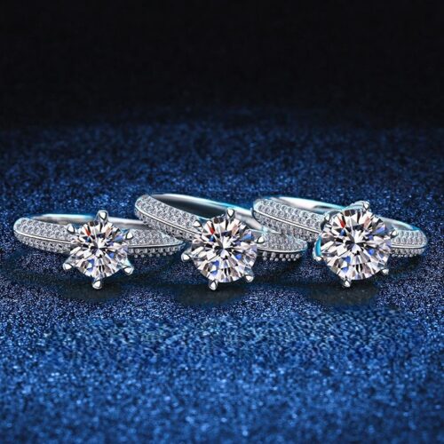 Nhẫn Nữ Cao Cấp Đính Kim Cương Moissanite 1 Carat Bạc S926 NHN050