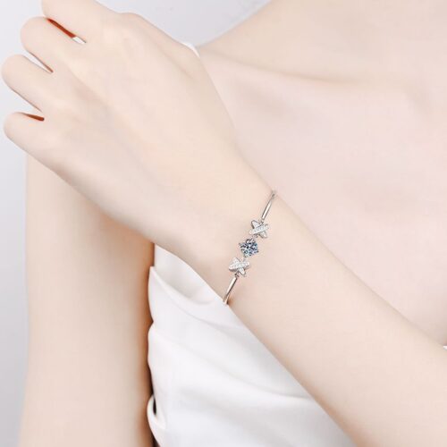 Lắc Chân Kiểu Hàn Quốc Đính Kim Cương Moissanite Bạc S925 VDN035