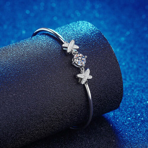 Lắc Chân Kiểu Hàn Quốc Đính Kim Cương Moissanite Bạc S925 VDN035