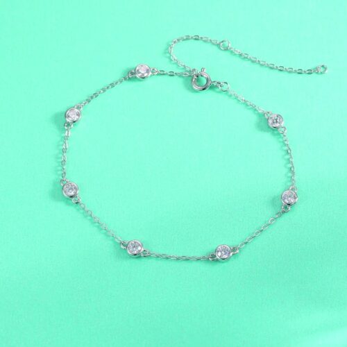 Vòng Tay Đính Kim Cương Moissanite Cao Cấp Bạc S925 VDN044 L13465