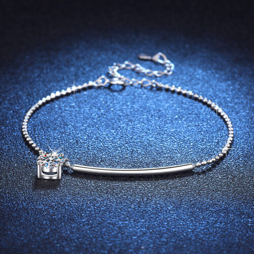 Lắc Chân Bạc Nữ Cao Cấp Đính Kim Cương Moissanite Bạc S925 VDN020