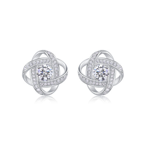 Hoa Tai Nữ Khí Chất Cao Cấp Đính Kim Cương Moissanite Bạc S925 BTN071 E13568