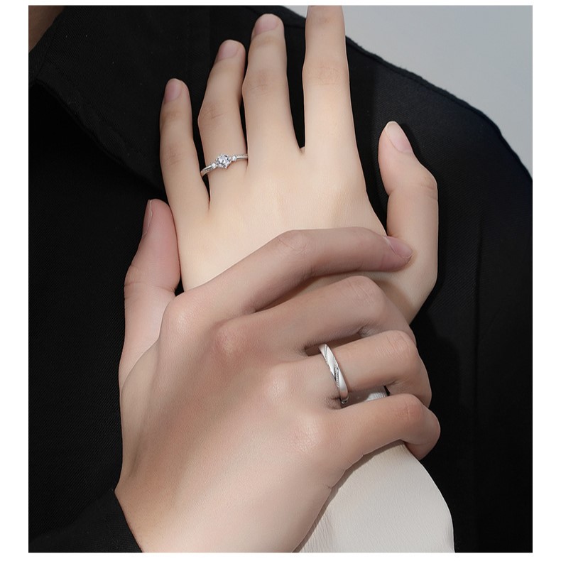 nhẫn đôi bạc sang trọng