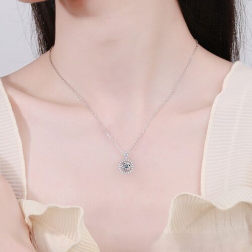 Dây Chuyền Sang Trọng Đính Kim Cương Moissanite Bạc S925 DCN035