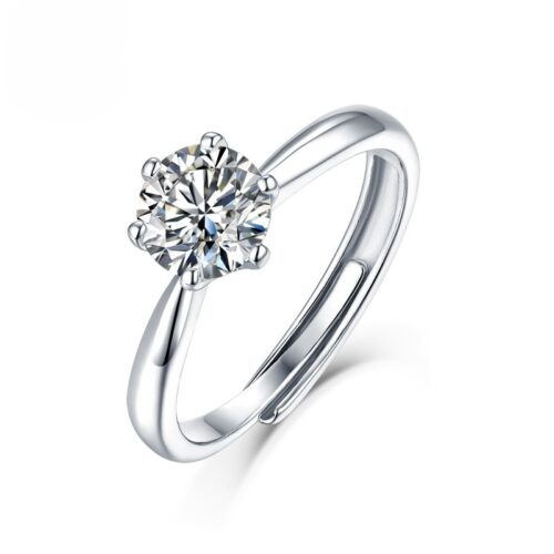 Nhẫn Kim Cương Moissanite 1 Carat Thiết Kế Tinh Xảo Bạc S925 NHN074 Nhẫn Sáu Chấu Đặc Biệt