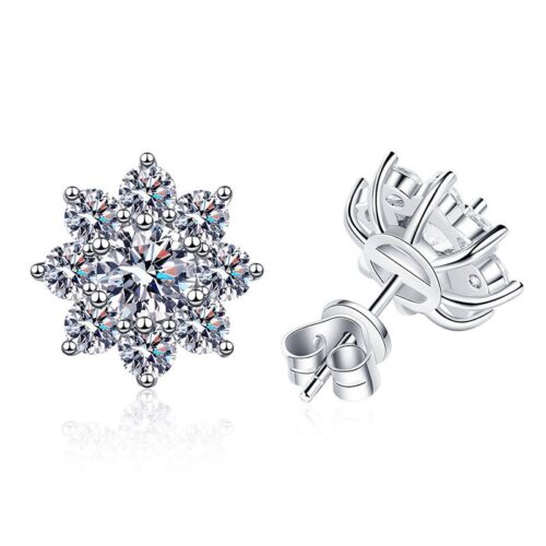 Hoa Tai Hoa Hướng Dương Kim Cương Moissanite Bạc S925 BTN025 30 Điểm