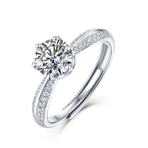 Nhẫn Bạc Nữ Màu D Chứng Nhận GRA Đính Kim Cương Moissanite Bạc S925 NHN068 11mm 5 carat