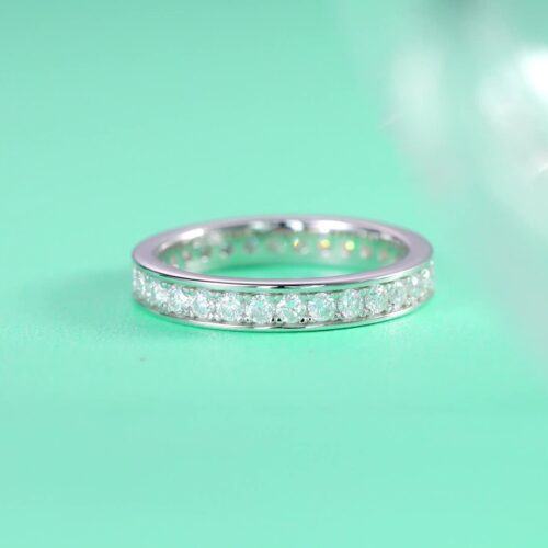 Nhẫn Nữ Sang Trọng Đính Kim Cương Moissanite Bạc S925 NHN072