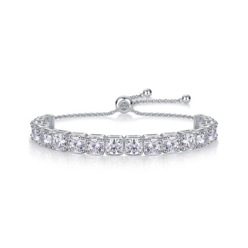 Vòng Tay Nữ Sang Trọng Đính Kim Cương Moissanite Bạc S925 VDN045 4mm