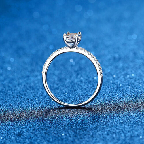 Nhẫn Nữ Sang Trọng Đính Kim Cương Moissanite 1 Carat Bạc S925 NHN041