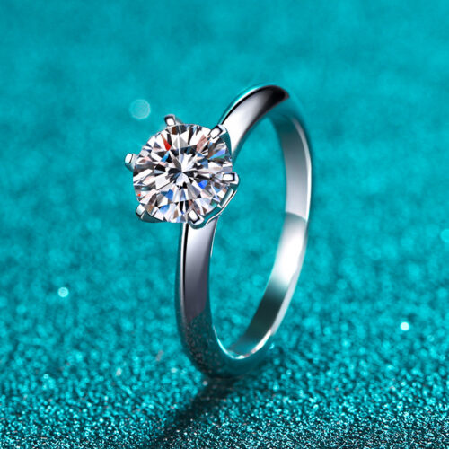 Nhẫn Bạc Sang Trọng Nữ Đính Kim Cương Moissanite 2 Carat S925 NHN063