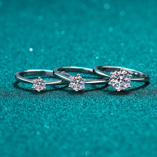 Nhẫn Bạc Nữ Cao Cấp Kiểu Hàn Quốc Đính Kim Cương Moissanite Bạc S925 NHN065 30 Điểm