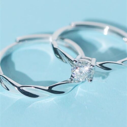 Nhẫn Bạc Song Đôi Đính Kim Cương Moissanite Bạc S925 NHC021 Nhẫn Nữ