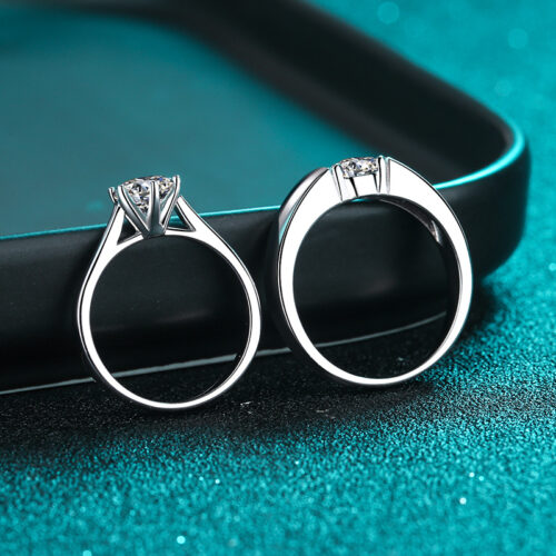 Nhẫn Đôi Lấp Lánh Đính Kim Cương Moissanite Bạc S926 NHC002 Nhẫn Nữ
