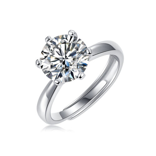 Nhẫn Bạc Nữ Màu D Chứng Nhận GRA Đính Kim Cương Moissanite Bạc S925 NHN068 11mm 5 carat