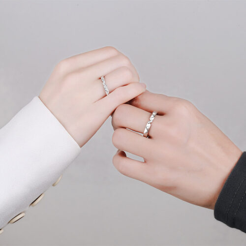Nhẫn Đôi Trẻ Trung Đính Kim Cương Moissanite Bạc S925 NHC004 Nhẫn Nữ