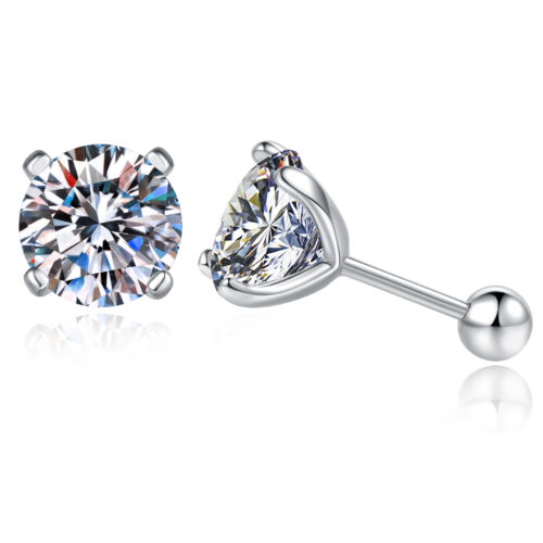 Hoa Tai Moissanite Mẫu Mới Bạc S925 Nữ BTN013 Moissanite 1 Carat