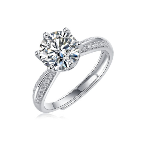 Nhẫn Bạc Nữ Màu D Chứng Nhận GRA Đính Kim Cương Moissanite Bạc S925 NHN068 11mm 5 carat
