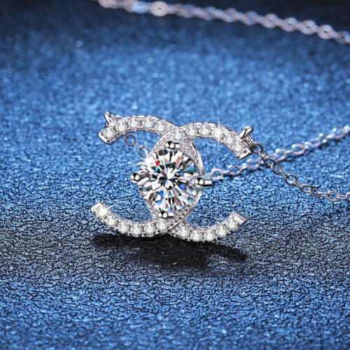Vòng Cổ Cao Cấp Đính Kim Cương Moissanite 1 Carat Bạc S025 DCN057