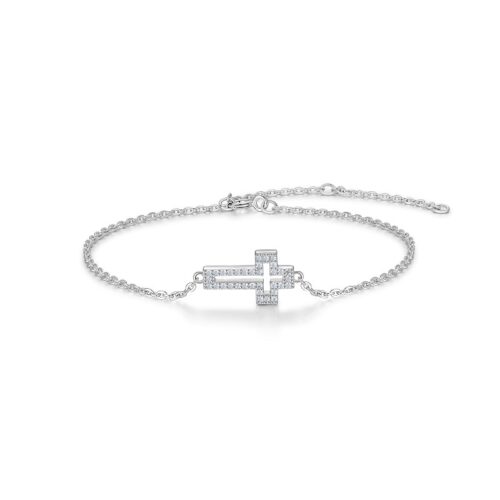 Lắc Chân Nữ Sang Trọng Đính Kim Cương Moissanite Bạc S925 VDN050