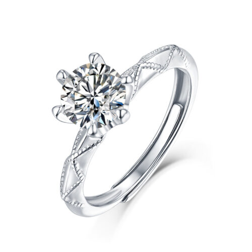 Nhẫn Nguyện Ước Đính Kim Cương Moissanite 1 Carat Bạc S925 NHN076