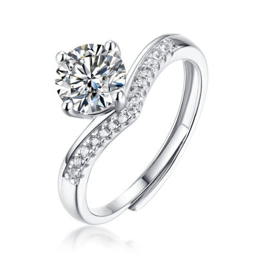 Nhẫn Nữ Vương Miện Đính Kim Cương Moissanite 2 Carat Bạc S925 NHN080