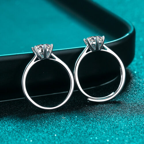 Nhẫn Bạc Nữ Cao Cấp Kiểu Hàn Quốc Đính Kim Cương Moissanite Bạc S925 NHN065 30 Điểm