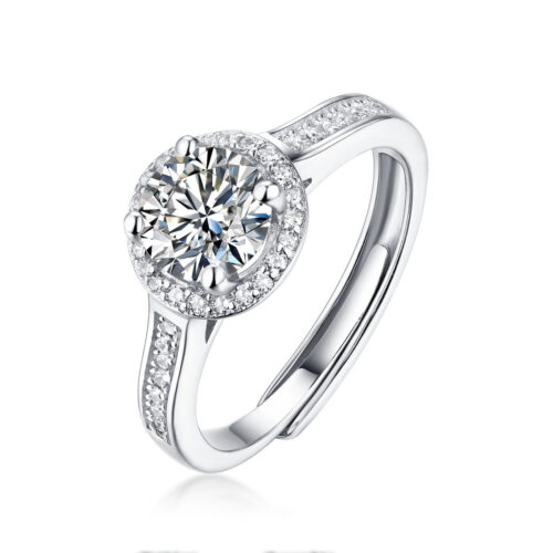 Nhẫn Nữ Khí Chất Dễ Phối Đính Kim Cương Moissanite 2 Carat Bạc S925 NHN070