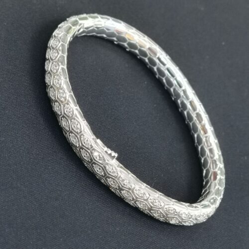 Vòng Tay Nam Vân Rắn Khảm Zircon Bạc S925 VDB013 Vòng Bạc