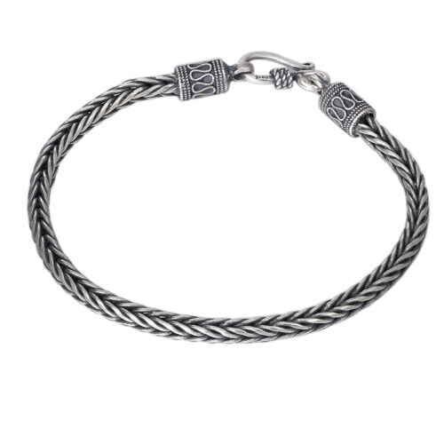 Vòng Tay Dệt Xoắn Cá Tính Bạc Thái S925 VDB030