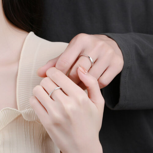 Nhẫn Đôi Đính Kim Cương Moissanite Bạc S925 NHC001 Nhẫn Nữ