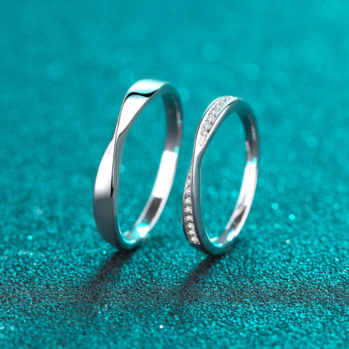 Nhẫn Đôi Đính Kim Cương Moissanite Bạc S925 NHC001 Nhẫn Nữ