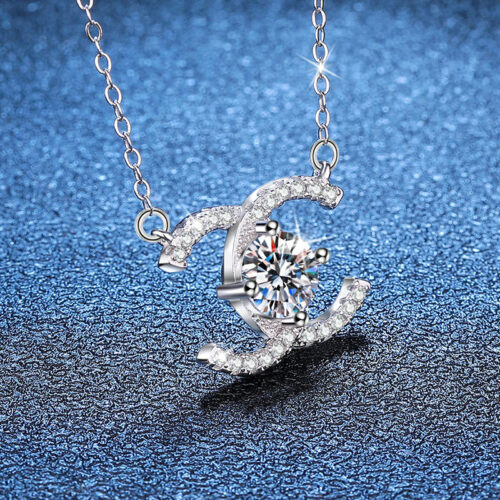 Vòng Cổ Cao Cấp Đính Kim Cương Moissanite 1 Carat Bạc S025 DCN057