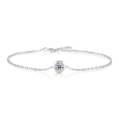 Vòng Tay Nữ Cao Cấp Đính Kim Cương Moissanite Bạc S925 VDN042 Vàng