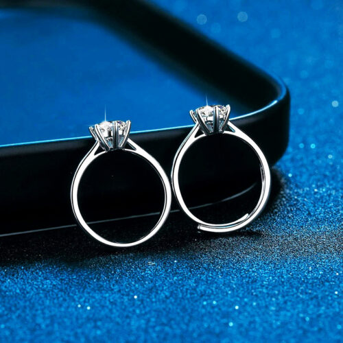 Nhẫn Nữ Sáu Móng Đính Kim Cương Moissanite Bạc S925 NHN030 30 Điểm