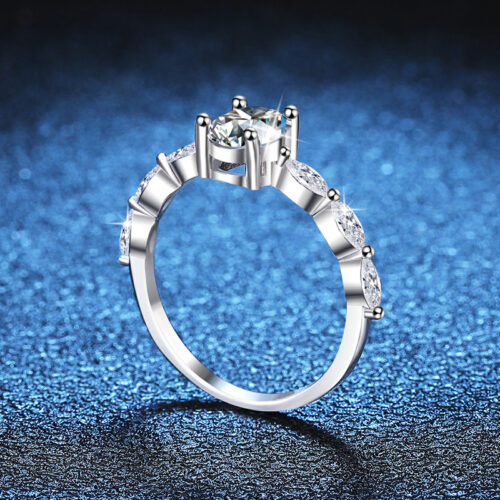 Nhẫn Bạc Nữ Sang Trọng Đính Kim Cương Moissanite 1 Carat S925 NHN049