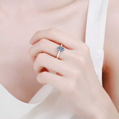 Nhẫn Nữ Cao Cấp Đính Kim Cương Moissanite 2 Carat Bạc S926 NHN051
