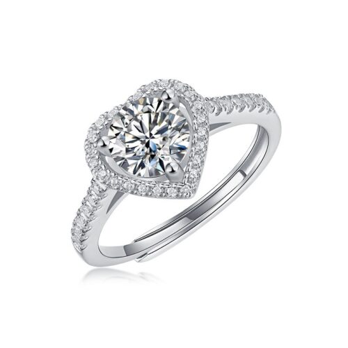 Nhẫn Nữ Cao Cấp Đính Kim Cương Moissanite Carat Bạc S925 NHN067 Nhẫn Sáu Chấu 5ct 11.0mm