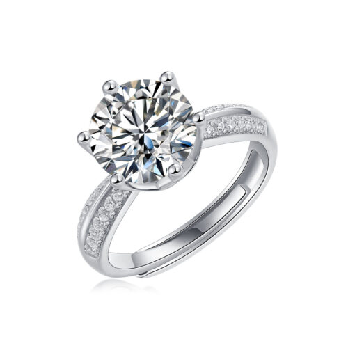 Nhẫn Bạc Nữ Màu D Chứng Nhận GRA Đính Kim Cương Moissanite Bạc S925 NHN068 11mm 5 carat
