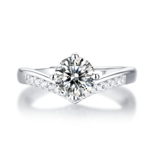 Nhẫn Nữ Vương Miện Đính Kim Cương Moissanite 2 Carat Bạc S925 NHN080