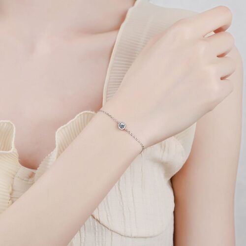 Vòng Tay Bong Bóng May Mắn Đính Kim Cương Moissanite Bạc S925 VDN012