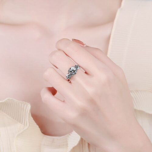 Nhẫn Nữ Cao Cấp Đính Kim Cương Moissanite 3 Carat Bạc S925 NHN035