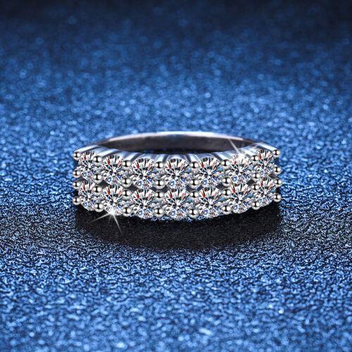 Nhẫn Kim Cương Cao Cấp Đính Kim Cương Moissanite 1.4 Carat Bạc S925 NHN036