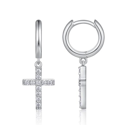 Khuyên Tai Nữ Sang Trọng Khí Chất Đính Kim Cương Moissanite Bạc S925 BTN077 E15382