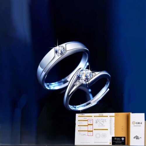 Nhẫn Cặp Tinh Tế Đính Kim Cương Moissanite Bạc S925 NHC013 Nhẫn Nữ
