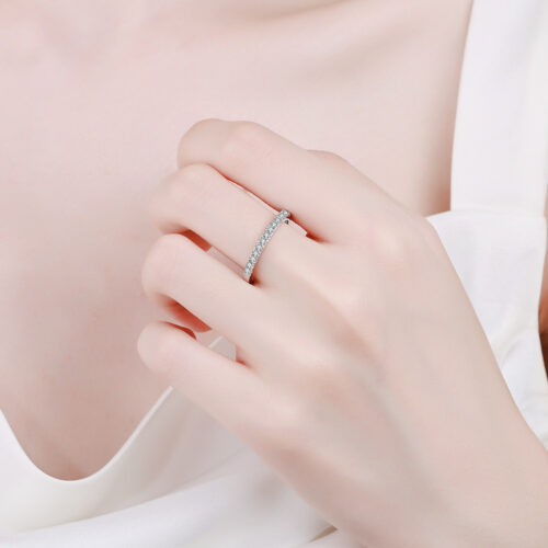 Nhẫn Nữ Sang Trọng Đính Kim Cương Moissanite Bạc S925 NHN029