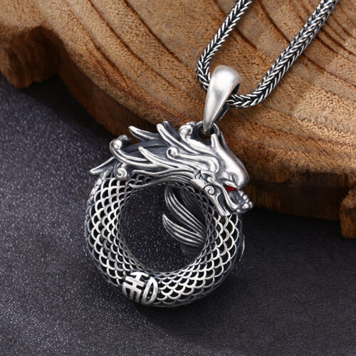 Mặt Dây Chuyền Hình Rồng Bạc Thái S925 MDB058