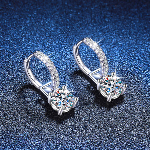 Bông Tai 1 Carat Moissanite Sang Trọng Bạc S925 BTN035
