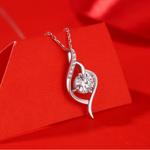 Vòng Cổ Sang Trọng Đính Kim Cương Moissanite 1 Carat Bạc S925 DCN087