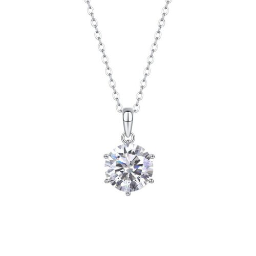Dây Chuyền Bạc Đính Kim Cương Moissanite 2 Carat Bạc S925 DCN088